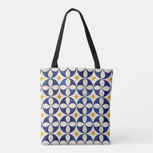 Portugees tegels - Azulejo Pattern-ontwerp Tote Bag (Achterkant)