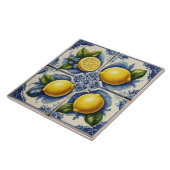 Portugees Tegels Azulejos Lemons  Blauw Tegeltje (Zijkant)