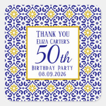 Portugees Tegels Blauw 50ste Verjaardag Mediterraa