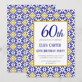 Portugees Tegels Blauw 60e Verjaardag Mediterraan Kaart (Voorkant / Achterkant)