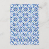 Portugees tegels Blauw Bruiloft Accommodaties Informatiekaartje (Achterkant)