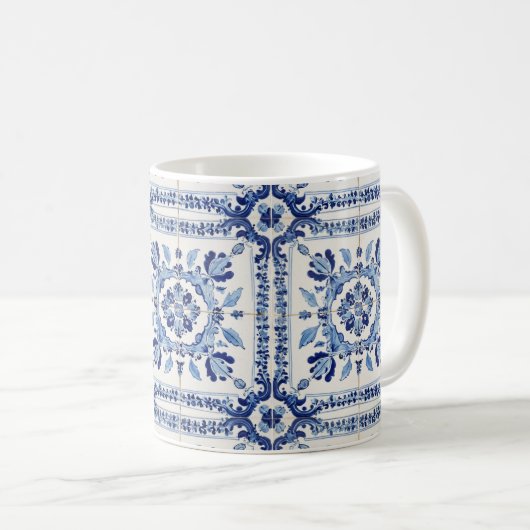 Portugees Tegels  blauw en wit Hoesje-mate Koffiemok (Voorkant rechts)