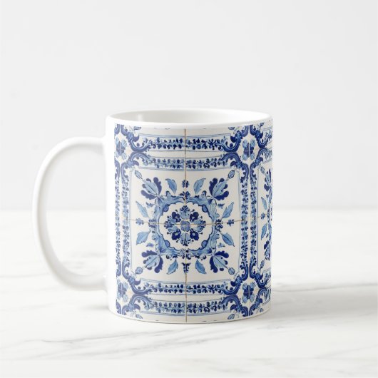 Portugees Tegels blauw en wit Hoesje-mate Koffiemok (Links)
