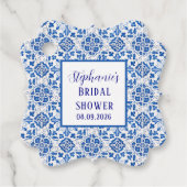 Portugees Tegels Blauw Mediterraan Vrijgezellenfee Bedankjes Labels (Voorkant)