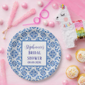 Portugees Tegels Blauw Mediterraan Vrijgezellenfee Papieren Bordje (Feest)