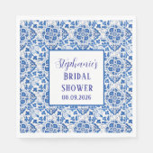 Portugees Tegels Blauw Mediterraan Vrijgezellenfee Servet (Voorkant)