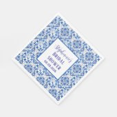 Portugees Tegels Blauw Mediterraan Vrijgezellenfee Servet (Hoek)