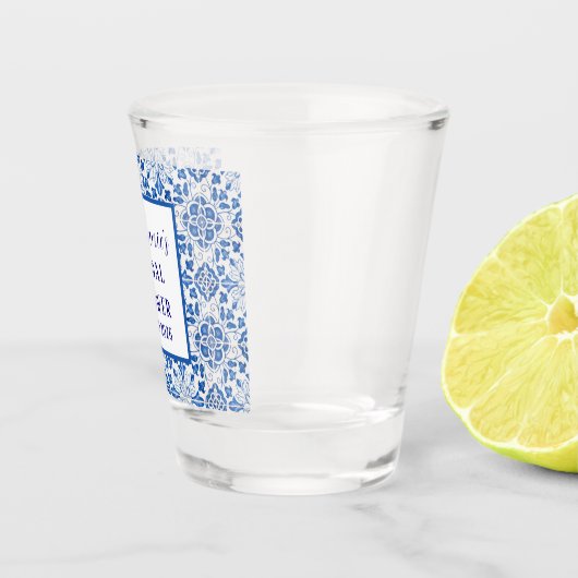 Portugees Tegels Blauw Mediterraan Vrijgezellenfee Shot Glas (Rechts)