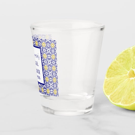 Portugees Tegels Blauw Mediterraan Vrijgezellenfee Shot Glas (Rechts)
