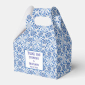 Portugees Tegels Blauw Mediterraans Bruiloft Bedankdoosjes (Voorkant Zijde)