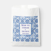 Portugees Tegels Blauw Mediterraans Bruiloft Bedankzakje (Voorkant)