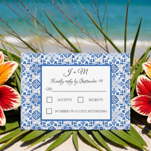 Portugees Tegels Blauw Wit Mediterraan RSVP Kaartje