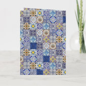 Portugees Tegels Bruiloft Orde van Service Programma (Achterkant)