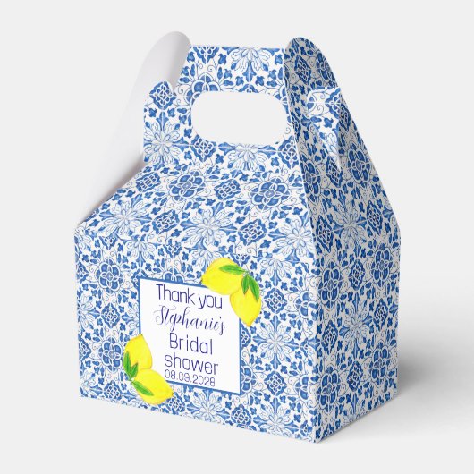 Portugees Tegels Citroen Mediterraan Vrijgezellenf Bedankdoosjes (Voorkant Zijde)