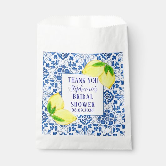 Portugees Tegels Citroen Mediterraan Vrijgezellenf Bedankzakje (Voorkant)