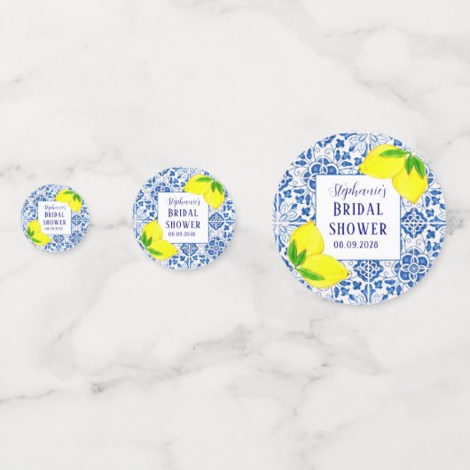 Portugees Tegels Citroen Mediterraan Vrijgezellenf Confetti (Achterkanten)