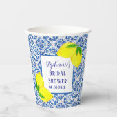 Portugees Tegels Citroen Mediterraan Vrijgezellenf Papieren Bekers (Voorkant)