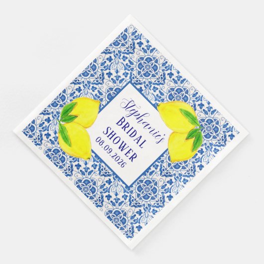 Portugees Tegels Citroen Mediterraan Vrijgezellenf Servet (Hoek)