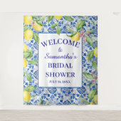 Portugees tegels Citroen Mediterraan Vrijgezellenf Wandkleed (Voorkant)