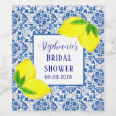 Portugees Tegels Citroen Mediterraan Vrijgezellenf Wijn Etiket (Enkel label)