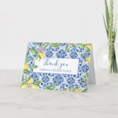 Portugees Tegels Citroenen Bloemenbruiloft Bedankt (Voorkant)