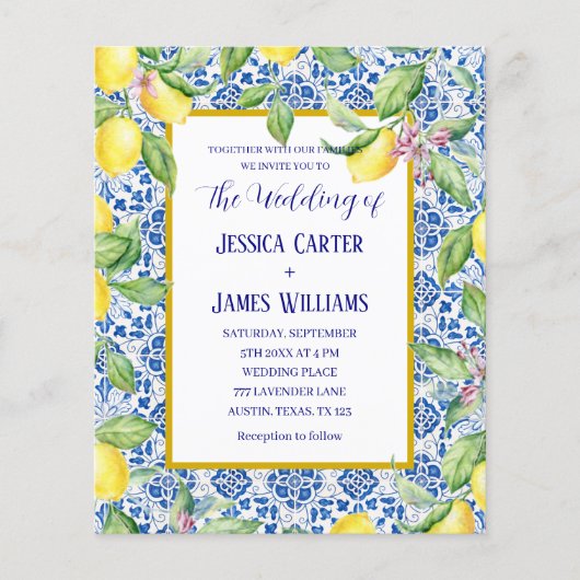 Portugees Tegels Citroenen Mediterraan Huwelijk (Voorkant)