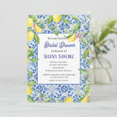 Portugees tegels Citroenen Waterverf Vrijgezellenf Kaart (Staand voorkant)