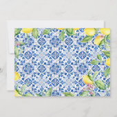 Portugees tegels Citroenen Wit Fotohuwelijk Save The Date (Achterkant)