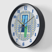 Portugees tegels en raam balkon met vogel (Hoek)