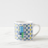 Portugees tegels en raam balkon met vogel espresso kop (Rechts)