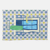 Portugees tegels en raam balkon met vogel theedoek (Horizontaal)