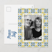 Portugees tegels familie foto lijst kerstkaart feestdagenkaart (Voorkant / Achterkant)