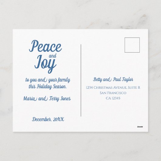 Portugees tegels familie foto lijst kerstkaart feestdagenkaart (Achterkant)