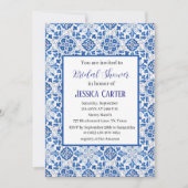 Portugees tegels Floral Waterverf Vrijgezellenfees Kaart (Voorkant)