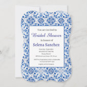 Portugees tegels Floral Waterverf Vrijgezellenfees Kaart (Voorkant)