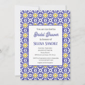 Portugees tegels Floral Waterverf Vrijgezellenfees Kaart (Voorkant)