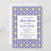 Portugees tegels Floral Waterverf Vrijgezellenfees Kaart (Voorkant)