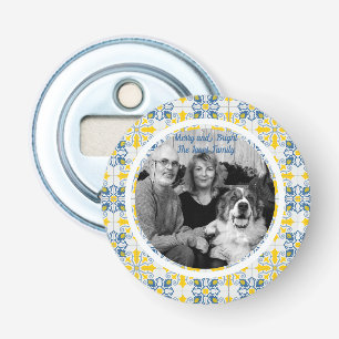 Portugees Tegels Foto lijst voor familie kerst Button Flesopener