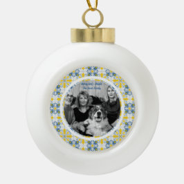 Portugees Tegels Foto lijst voor familie kerst Keramische Bal Ornament