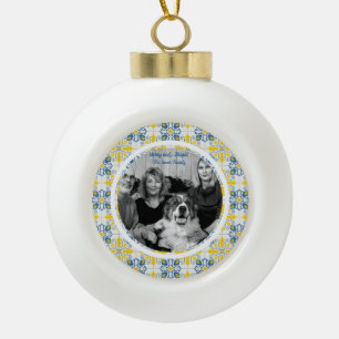 Portugees Tegels Foto lijst voor familie kerst Keramische Bal Ornament