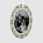 Portugees Tegels Foto lijst voor familie kerst Ornament (voorkant)