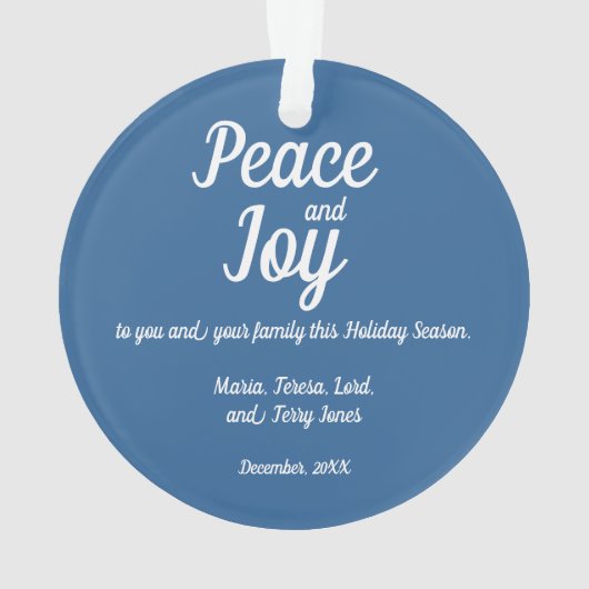 Portugees Tegels Foto lijst voor familie kerst Ornament (achterkant)