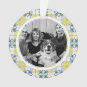 Portugees Tegels Foto lijst voor familie kerst Ornament (voorkant)