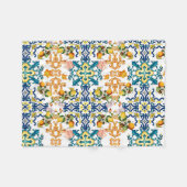 Portugees  tegels kiwi en citroenmoer cu fleece deken (Voorkant (Horizontaal))