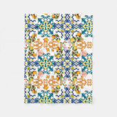 Portugees  tegels kiwi en citroenmoer cu fleece deken (Voorkant)