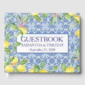 Portugees tegels Lemon Destination Elegant Trouwen Gastenboek (Voorkant)
