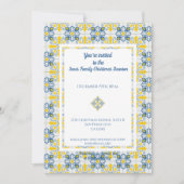 Portugees  tegels lijst voor familie kerst kaart (Voorkant)