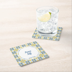 Portugees  tegels lijst voor familie kerst kartonnen onderzetters