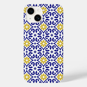 Portugees Tegels Mediterraan Blauw Bloemen Case-Mate iPhone 14 Hoesje