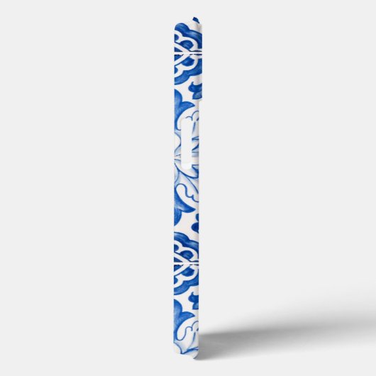 Portugees Tegels Mediterraan Blauw Bloemen Case-Mate iPhone Case (Achterkant / Rechts)